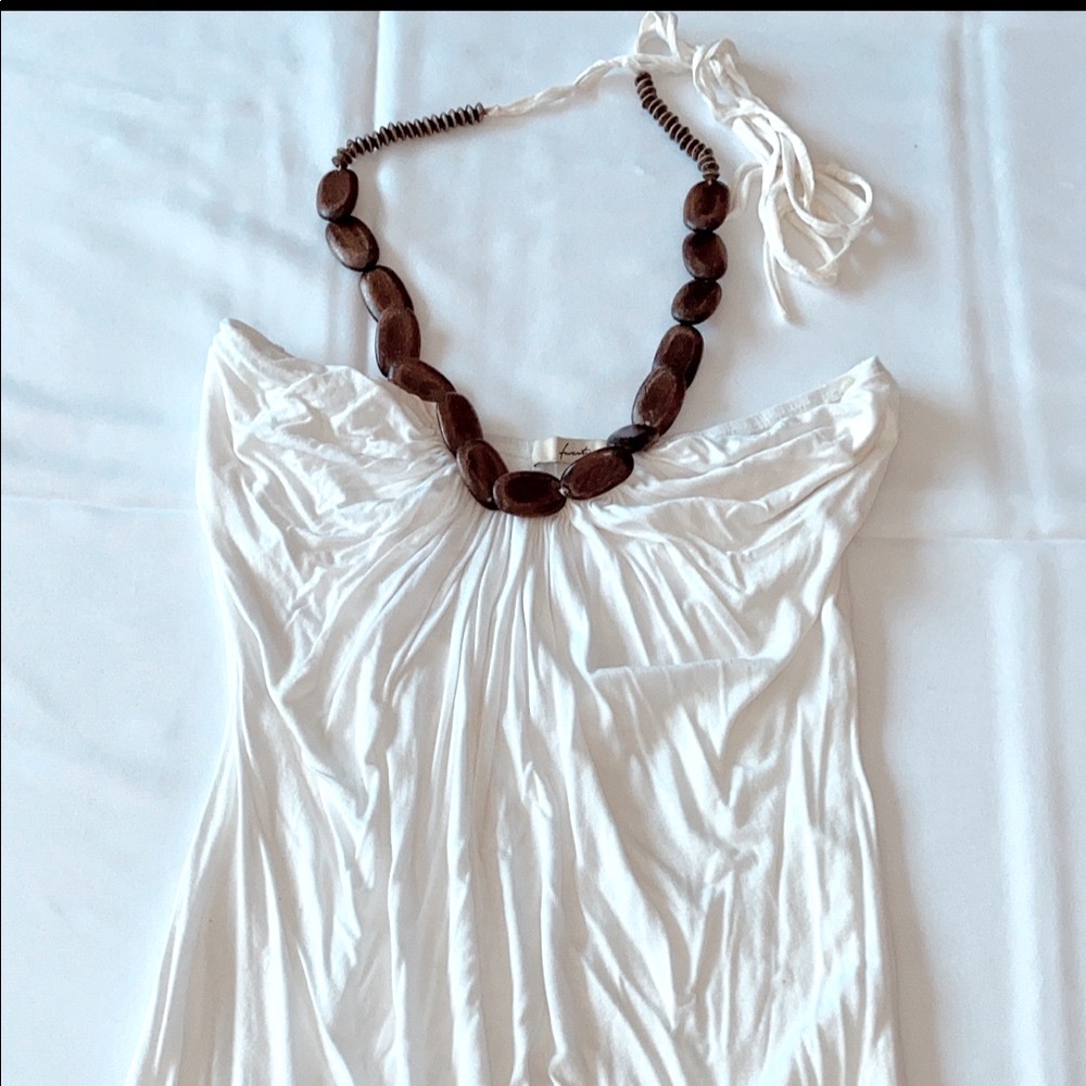 White Halter Mini Dress